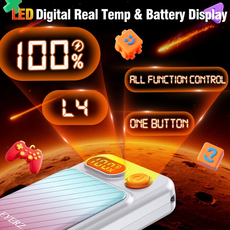 EYERZ Electric Hand Warmers Rechargeable 2 Pack, Magnetic AI Hand Warmers with LED Display & 4 Levels, Portable Pocket Heater, Gifts for Christmas, Camping, Golf, Raynauds, Hunting, Women & Men - Image 2